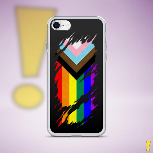 LGBTQ Progress Pride Flag Ripped Reveal Clear Case for iPhone®