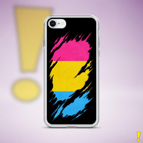 Pansexual Pride Flag Ripped Reveal Clear Case for iPhone®