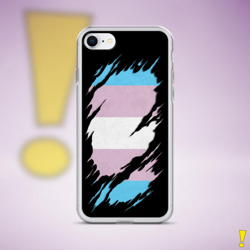 Transgender Pride Flag Ripped Reveal Clear Case for iPhone®