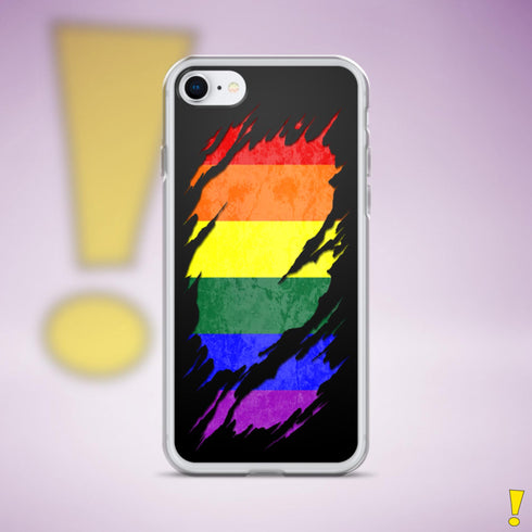 LGBTQ Rainbow Pride Flag Ripped Reveal Clear Case for iPhone®
