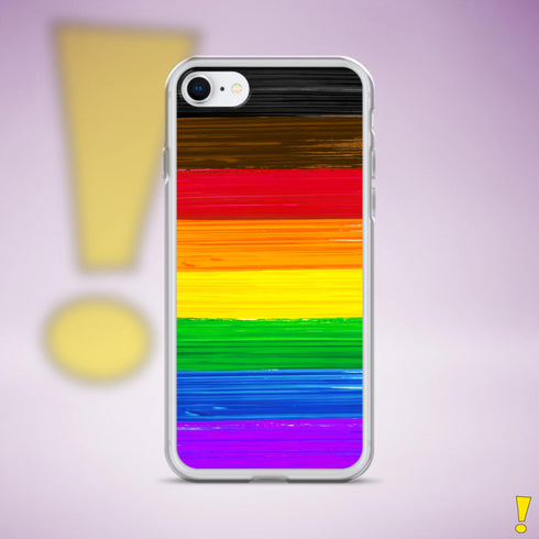 LGBTQ Philly Pride Flag Paint Strokes Clear Case for iPhone®
