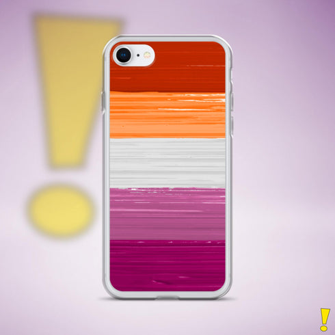 Lesbian Pride Flag Paint Strokes Clear Case for iPhone®