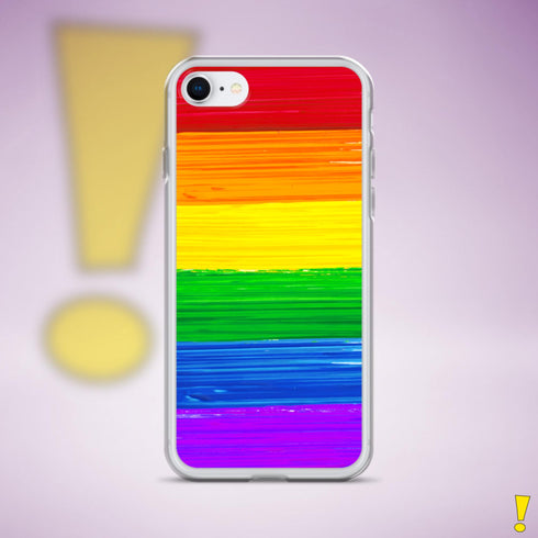 LGBTQ Rainbow Pride Flag Paint Strokes Clear Case for iPhone®