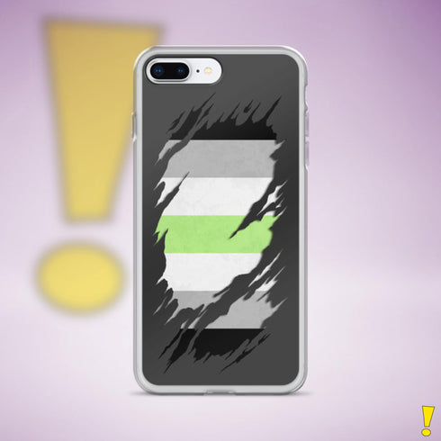 Agender Pride Flag Ripped Reveal Clear Case for iPhone®
