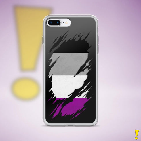 Asexual Pride Flag Ripped Reveal Clear Case for iPhone®