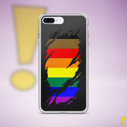 LGBTQ Philly Pride Flag Ripped Reveal Clear Case for iPhone®
