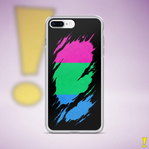 Polysexual Pride Flag Ripped Reveal Clear Case for iPhone®