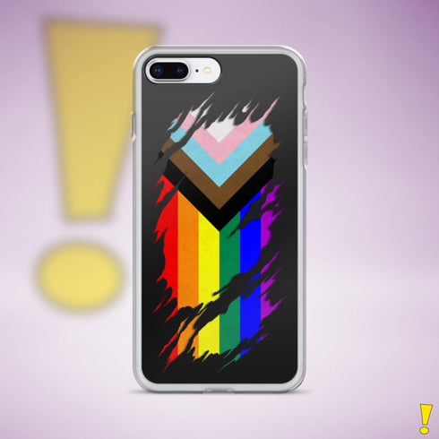 LGBTQ Progress Pride Flag Ripped Reveal Clear Case for iPhone®