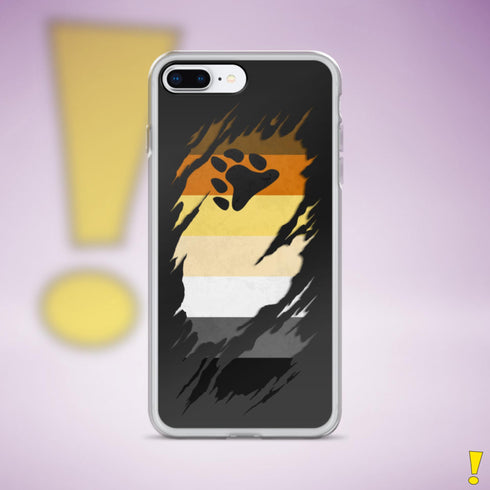 Bear Pride Flag Ripped Reveal Clear Case for iPhone®