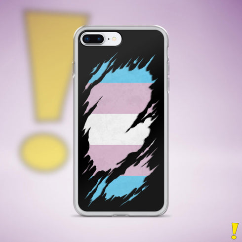 Transgender Pride Flag Ripped Reveal Clear Case for iPhone®