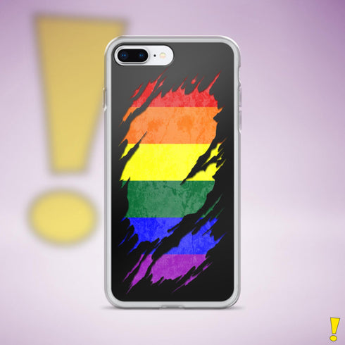 LGBTQ Rainbow Pride Flag Ripped Reveal Clear Case for iPhone®