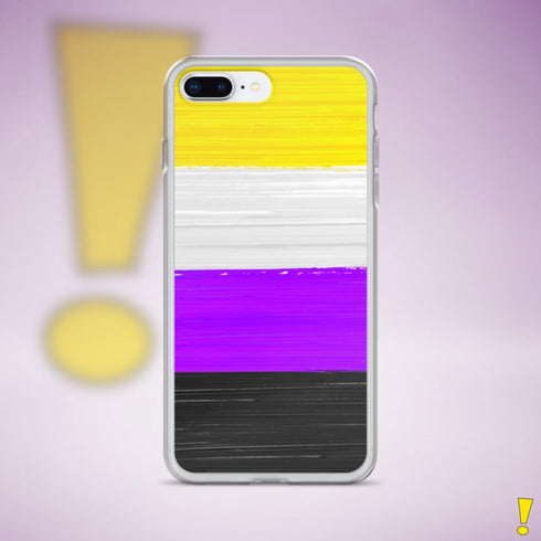 Nonbinary Pride Flag Paint Strokes Clear Case for iPhone®