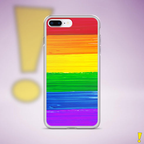 LGBTQ Rainbow Pride Flag Paint Strokes Clear Case for iPhone®