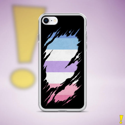 Bigender Pride Flag Ripped Reveal Clear Case for iPhone®