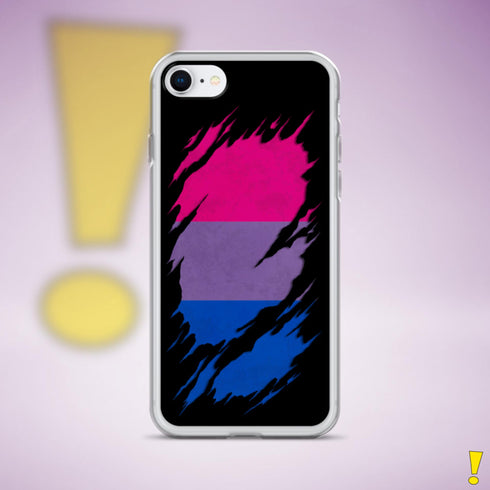 Bisexual Pride Flag Ripped Reveal Clear Case for iPhone®