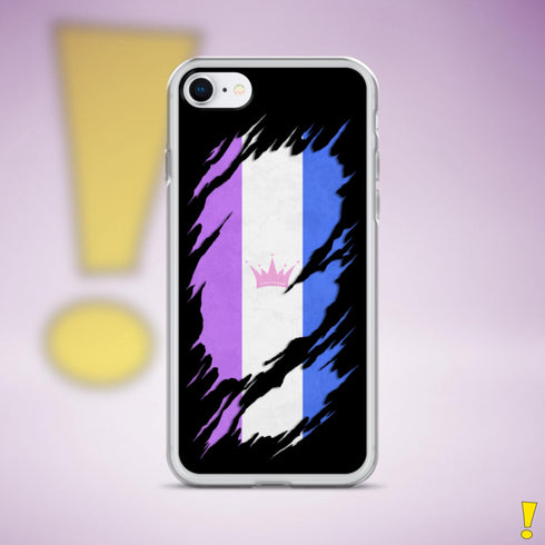 Drag Pride Flag Ripped Reveal Clear Case for iPhone®