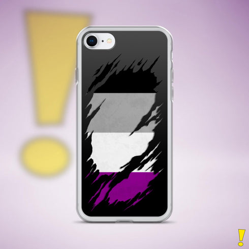 Asexual Pride Flag Ripped Reveal Clear Case for iPhone®