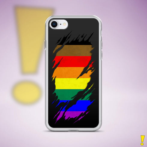 LGBTQ Philly Pride Flag Ripped Reveal Clear Case for iPhone®