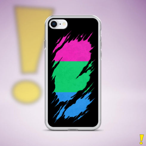 Polysexual Pride Flag Ripped Reveal Clear Case for iPhone®