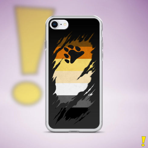 Bear Pride Flag Ripped Reveal Clear Case for iPhone®
