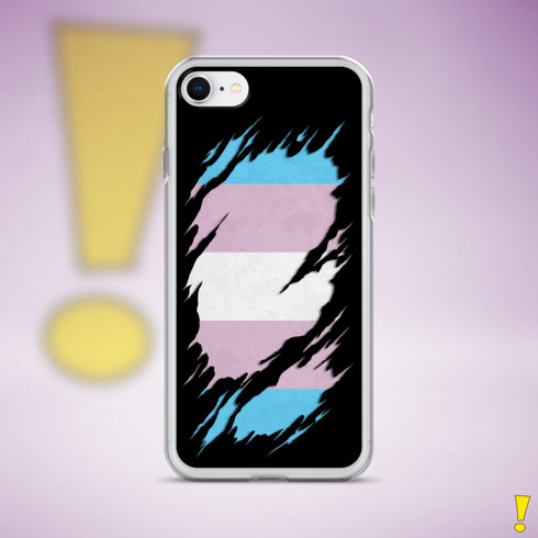 Transgender Pride Flag Ripped Reveal Clear Case for iPhone®