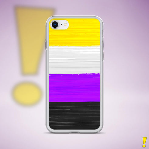 Nonbinary Pride Flag Paint Strokes Clear Case for iPhone®