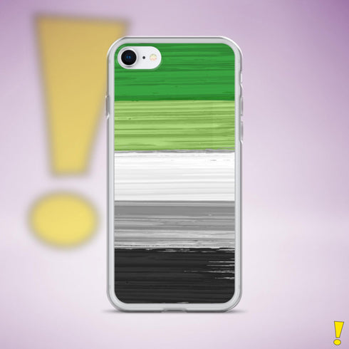 Aromantic Pride Flag Brush Strokes Clear Case for iPhone®