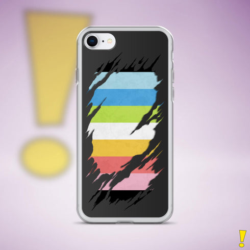 Queer Pride Flag Ripped Reveal Clear Case for iPhone®