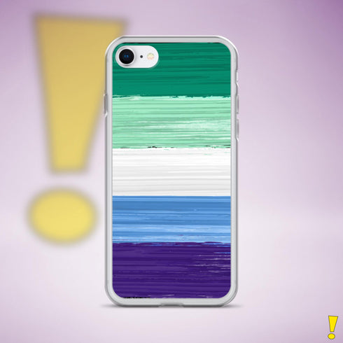 Gay Male Pride Flag Brush Strokes Clear Case for iPhone®