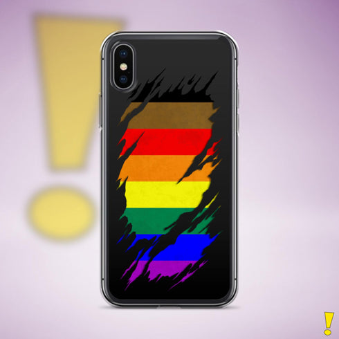 LGBTQ Philly Pride Flag Ripped Reveal Clear Case for iPhone®