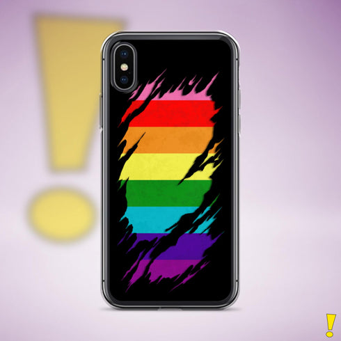 Original LGBTQ Pride Flag Ripped Reveal Clear Case for iPhone®