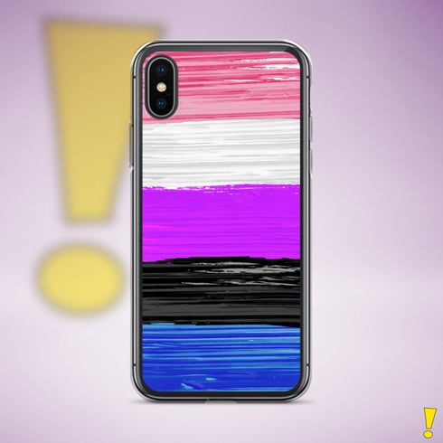 Genderfluid Pride Flag Paint Strokes Clear Case for iPhone®