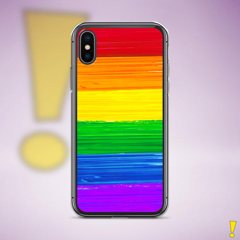 LGBTQ Rainbow Pride Flag Paint Strokes Clear Case for iPhone®
