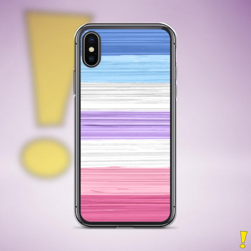 Bigender Pride Flag Brush Strokes Clear Case for iPhone®