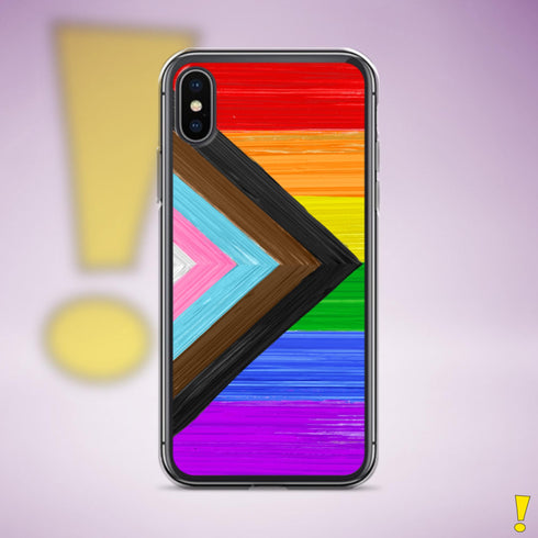 LGBTQ Progress Pride Flag Brush Strokes Clear Case for iPhone®