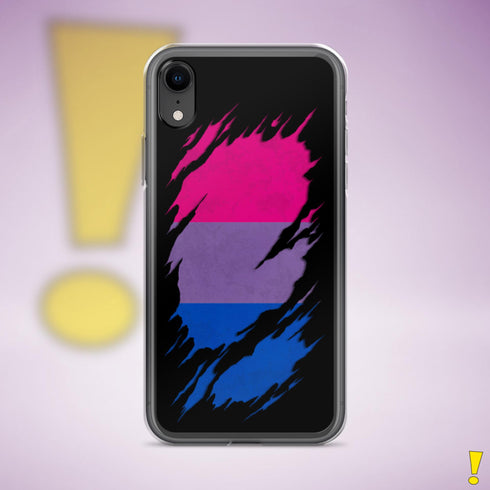 Bisexual Pride Flag Ripped Reveal Clear Case for iPhone®