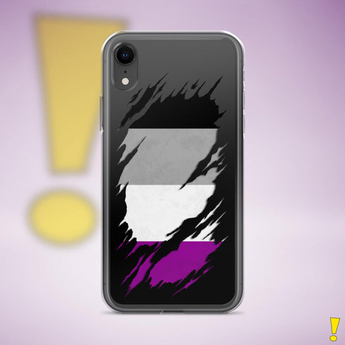 Asexual Pride Flag Ripped Reveal Clear Case for iPhone®