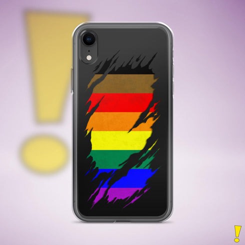 LGBTQ Philly Pride Flag Ripped Reveal Clear Case for iPhone®