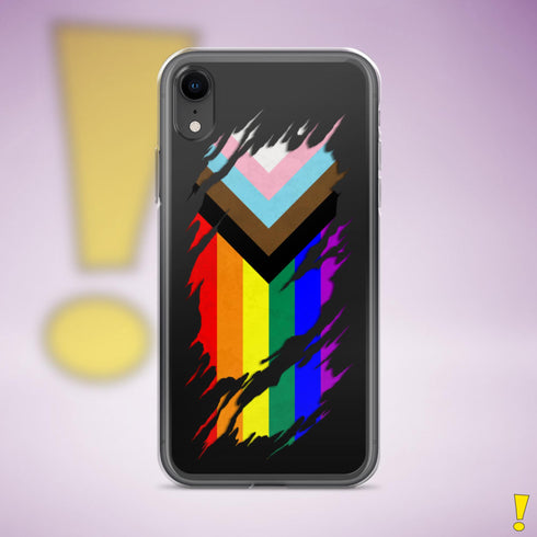 LGBTQ Progress Pride Flag Ripped Reveal Clear Case for iPhone®