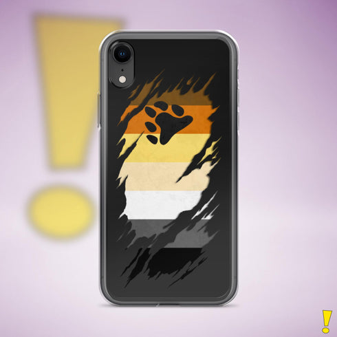 Bear Pride Flag Ripped Reveal Clear Case for iPhone®