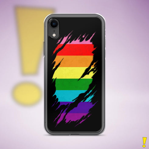 Original LGBTQ Pride Flag Ripped Reveal Clear Case for iPhone®