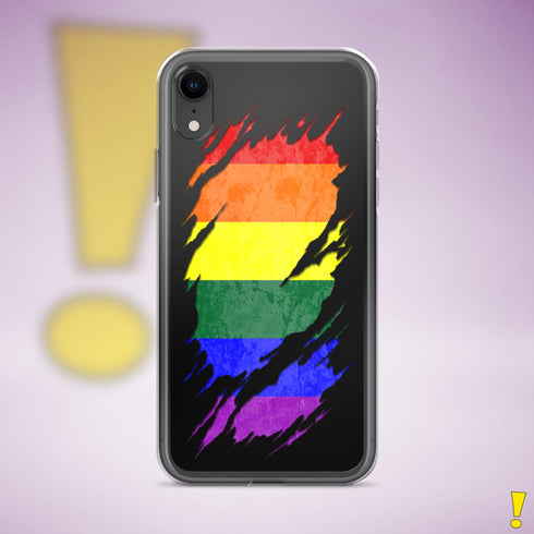 LGBTQ Rainbow Pride Flag Ripped Reveal Clear Case for iPhone®