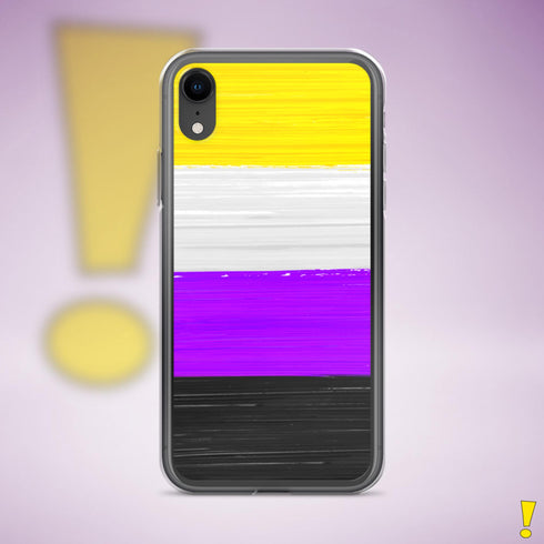 Nonbinary Pride Flag Paint Strokes Clear Case for iPhone®
