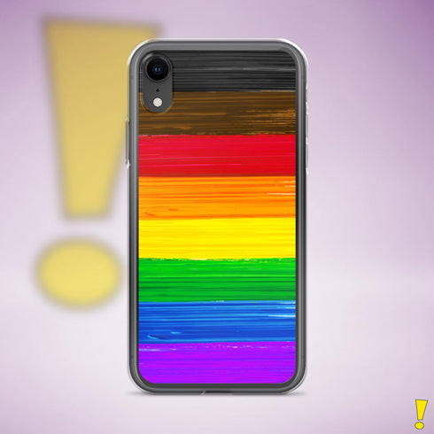 LGBTQ Philly Pride Flag Paint Strokes Clear Case for iPhone®