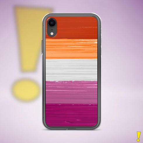 Lesbian Pride Flag Paint Strokes Clear Case for iPhone®