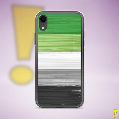 Aromantic Pride Flag Brush Strokes Clear Case for iPhone®