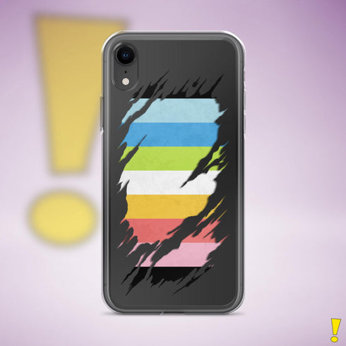 Queer Pride Flag Ripped Reveal Clear Case for iPhone®