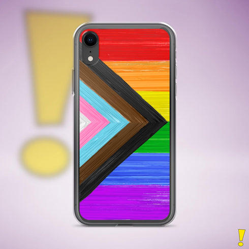 LGBTQ Progress Pride Flag Brush Strokes Clear Case for iPhone®