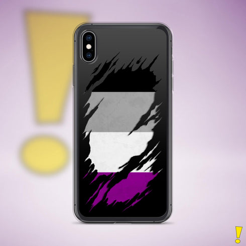Asexual Pride Flag Ripped Reveal Clear Case for iPhone®