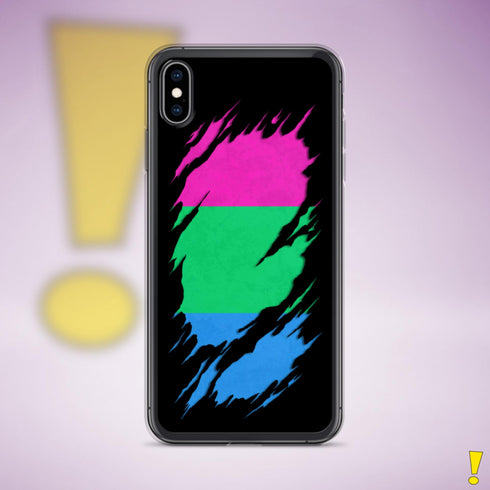 Polysexual Pride Flag Ripped Reveal Clear Case for iPhone®